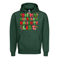 Sports Green on my husband's naughty list Zipper Hoodie - MaliasSmallBusiness