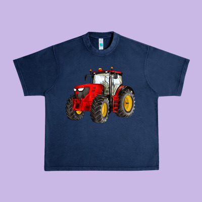 Western Farm Tractor Red Urban Heavy Tee Designed By Artiststas