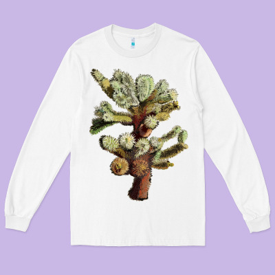Cholla Tree Cactus Long Sleeve Tee Designed By Lillyallendesigns