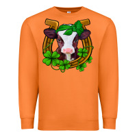Lucky Horseshoe 4 Leaf Clover Baby Calf Premium Sweatshirt | Teevron