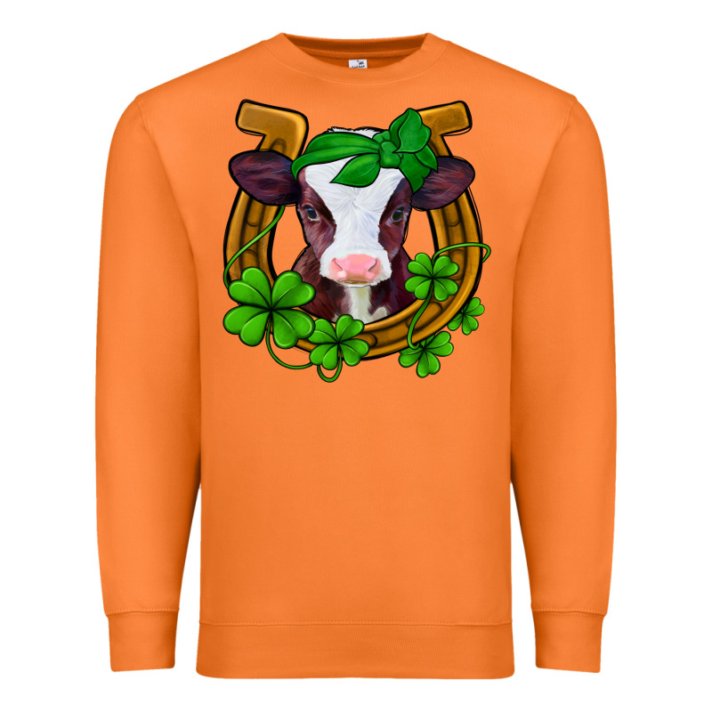 Lucky Horseshoe 4 Leaf Clover Baby Calf Premium Sweatshirt by Jasminsmagicworld | Teevron