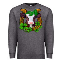 Charcoal Heather lucky horseshoe 4 leaf clover baby calf Premium Sweatshirt - Jasminsmagicworld