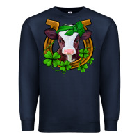 Navy lucky horseshoe 4 leaf clover baby calf Premium Sweatshirt - Jasminsmagicworld