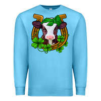 Ocean Blue lucky horseshoe 4 leaf clover baby calf Premium Sweatshirt - Jasminsmagicworld