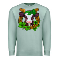 Seafoam lucky horseshoe 4 leaf clover baby calf Premium Sweatshirt - Jasminsmagicworld