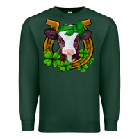 Sports Green lucky horseshoe 4 leaf clover baby calf Premium Sweatshirt - Jasminsmagicworld