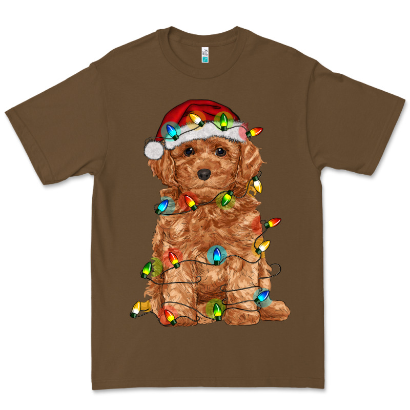Toy Poodle With Christmas Lights Premium Tee by RanaPortraitStore | Teevron