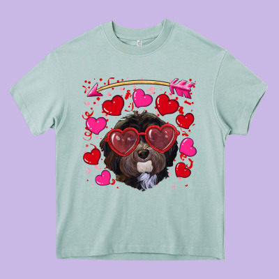 Heavy Core Tee valentine's day havanese dog