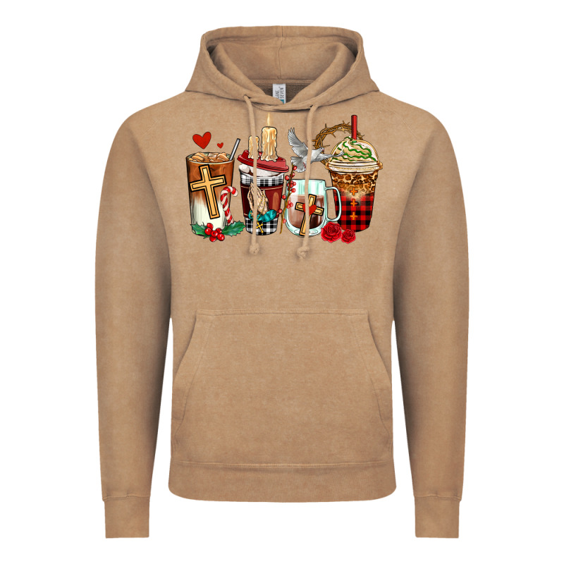 Religious Coffee Cups Vintage Hoodie by AdoDesignShop | Teevron