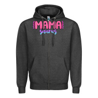 Charcoal Heather mama saurus Zipper Hoodie - MaliasSmallBusiness