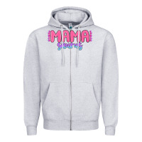 Heather Grey mama saurus Zipper Hoodie - MaliasSmallBusiness