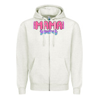 Oatmeal Heather mama saurus Zipper Hoodie - MaliasSmallBusiness