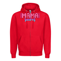 Red mama saurus Zipper Hoodie - MaliasSmallBusiness