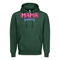 Sports Green mama saurus Zipper Hoodie - MaliasSmallBusiness
