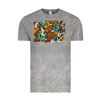 Cloud Rock western cowhide horseshoe sunflower background Vintage Tee - AdoDesignShop