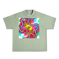 Oil Green tie dye floral seamless pattern Urban Heavy Tee - BundleAndBundleShop