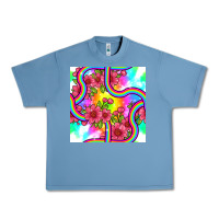 Pebble Blue tie dye floral seamless pattern Urban Heavy Tee - BundleAndBundleShop