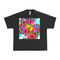 Pigment Black tie dye floral seamless pattern Urban Heavy Tee - BundleAndBundleShop