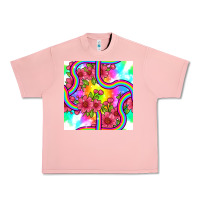 Salmon tie dye floral seamless pattern Urban Heavy Tee - BundleAndBundleShop
