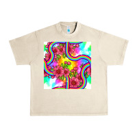 Sandshell tie dye floral seamless pattern Urban Heavy Tee - BundleAndBundleShop