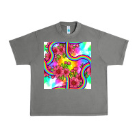 Tornado tie dye floral seamless pattern Urban Heavy Tee - BundleAndBundleShop