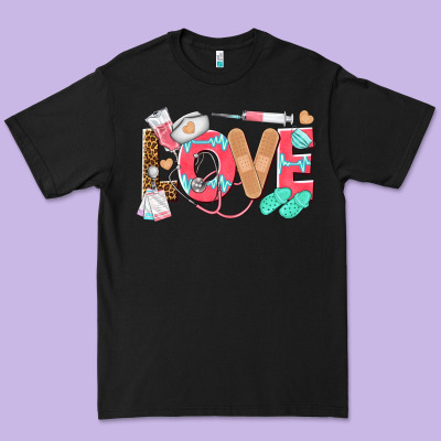 Nurse Love Premium Tee Designed By Texasbilliewilder