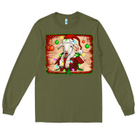 Army Green christmas lamb Long Sleeve Tee - Jasminsmagicworld