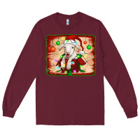 Burgundy christmas lamb Long Sleeve Tee - Jasminsmagicworld