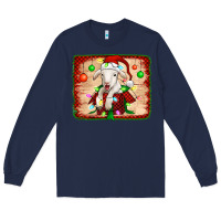Navy christmas lamb Long Sleeve Tee - Jasminsmagicworld
