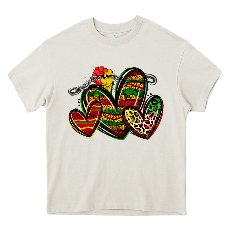 Juneteenth Hearts Heavy Core Tee by Zillion Design Studio | Teevron