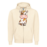 Sandshell cartoon cow Zipper Hoodie - NancyCooperArtShop