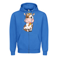 True Royal cartoon cow Zipper Hoodie - NancyCooperArtShop