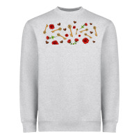 Heather Grey rosses and keys Heavyweight Sweatshirt - AdoDesignShop