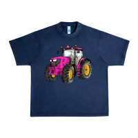 Navy western farm tractor pink Urban Heavy Tee - Artiststas