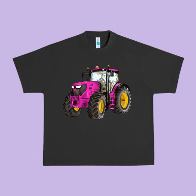 Western Farm Tractor Pink Urban Heavy Tee Designed By Artiststas