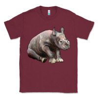 Burgundy Baby Rhino Illustrations Classic Tee - LillyAllenDesigns