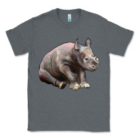 Charcoal Heather Baby Rhino Illustrations Classic Tee - LillyAllenDesigns