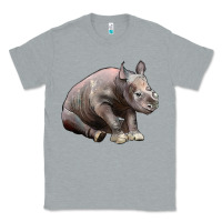 Heather Grey Baby Rhino Illustrations Classic Tee - LillyAllenDesigns