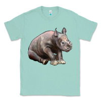 Seafoam Baby Rhino Illustrations Classic Tee - LillyAllenDesigns