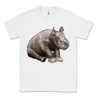 White Baby Rhino Illustrations Classic Tee - LillyAllenDesigns