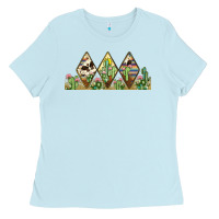 Baby Blue cactus cowhide serape Ladies Tee - JahusDesignShop