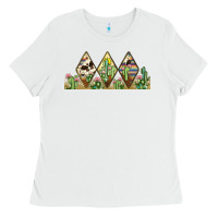 White cactus cowhide serape Ladies Tee - JahusDesignShop