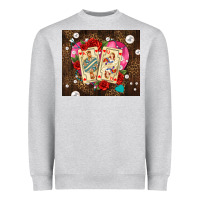Heather Grey playing cards and pearls Heavyweight Sweatshirt - AdoDesignShop