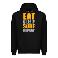 Black eat sleep surf repeat Premium Hoodie - Bettercallsaul