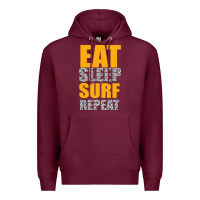 Burgundy eat sleep surf repeat Premium Hoodie - Bettercallsaul