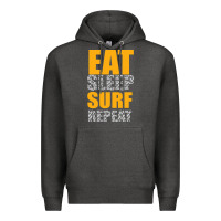 Charcoal Heather eat sleep surf repeat Premium Hoodie - Bettercallsaul