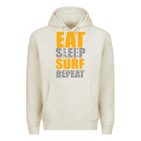Oatmeal Heather eat sleep surf repeat Premium Hoodie - Bettercallsaul