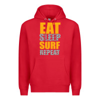 Red eat sleep surf repeat Premium Hoodie - Bettercallsaul