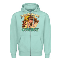 Seafoam bring me flowers cowboy Zipper Hoodie - NancyCooperArtShop