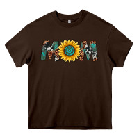 Chocolate Brown sunflower mom Heavy Core Tee - Artiststas